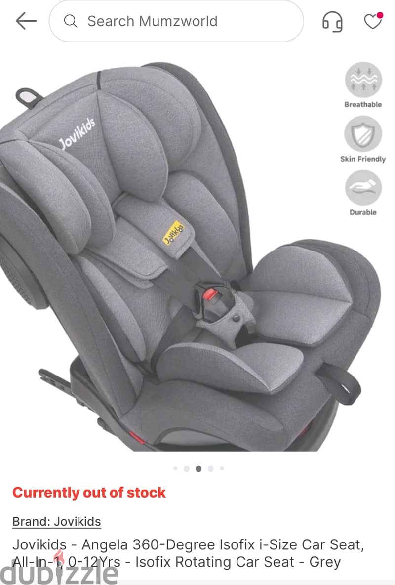 Brand: Jovikids - Angela 360-Degree Isofix i-Size Car Seat,Age:0-12yrs 4