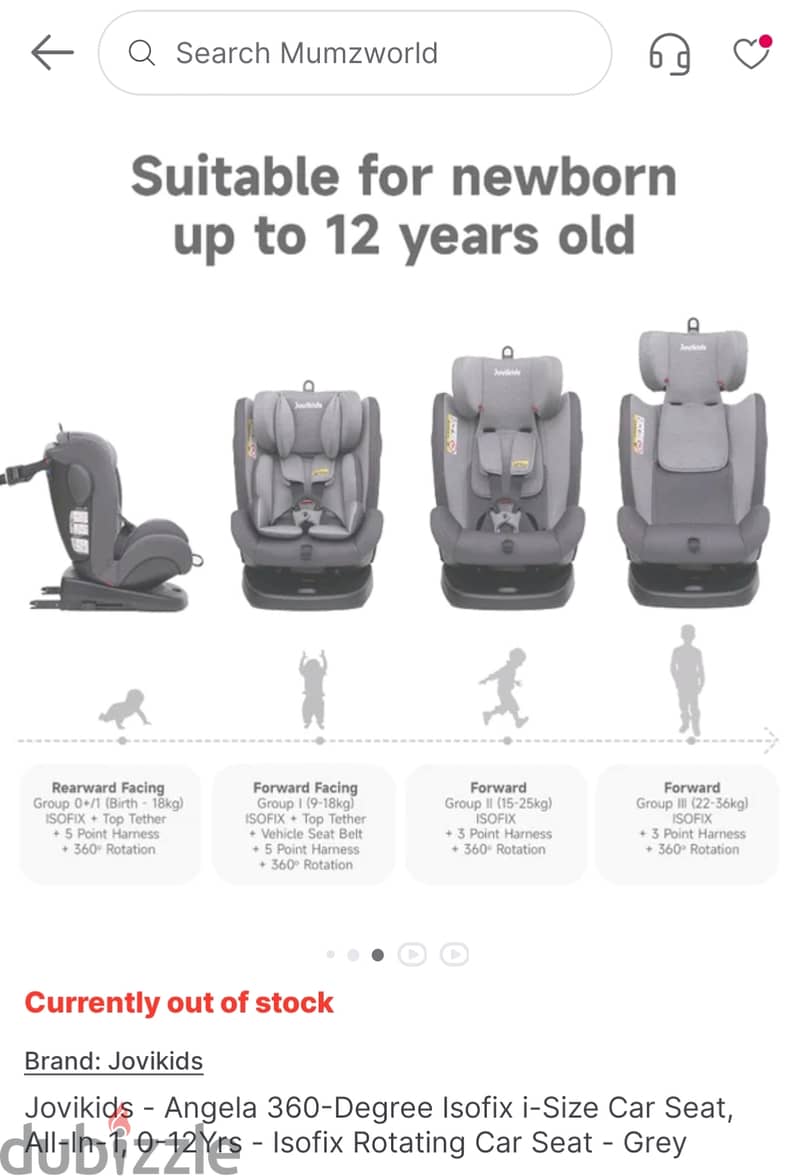 Brand: Jovikids - Angela 360-Degree Isofix i-Size Car Seat,Age:0-12yrs 6