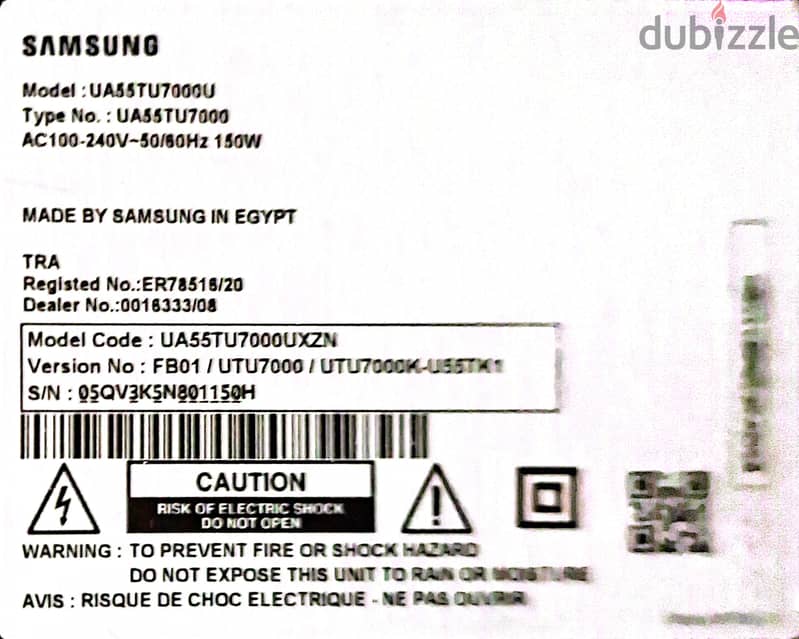 Samsung 55' smart Tv 1
