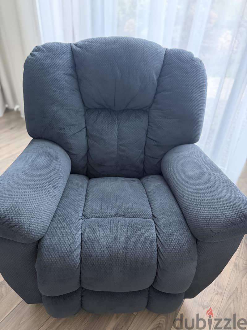 Dark Navy blue recliner 100 2