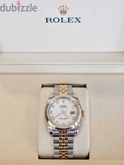 Rolex Datejust 36mm White Roman Dial Full Set