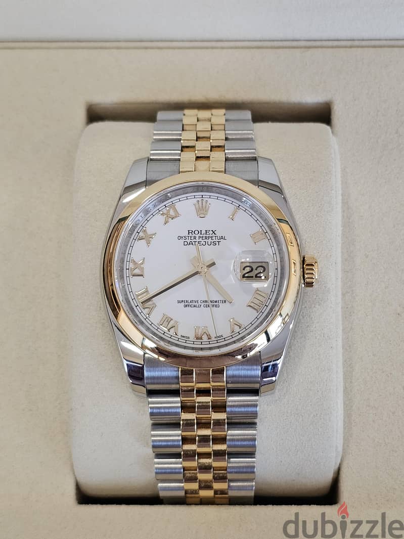 Rolex Datejust 36mm White Roman Dial Full Set 1