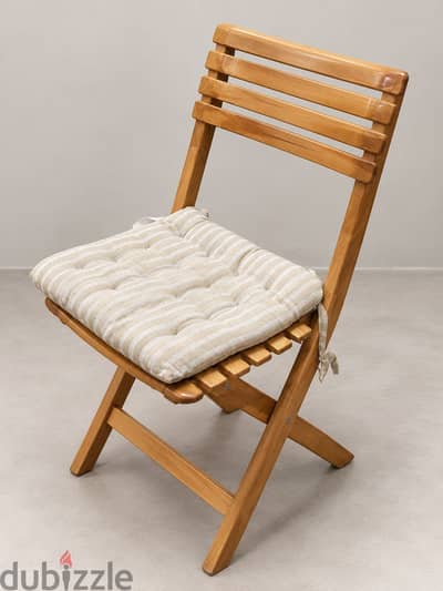 2 Plastic Folding Chairs with Cushions
