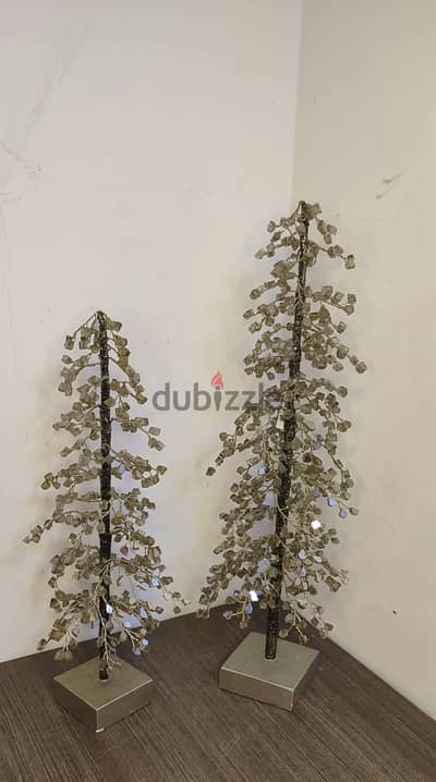 Decorative Mirrors/ Beaded Accent Trees Set
