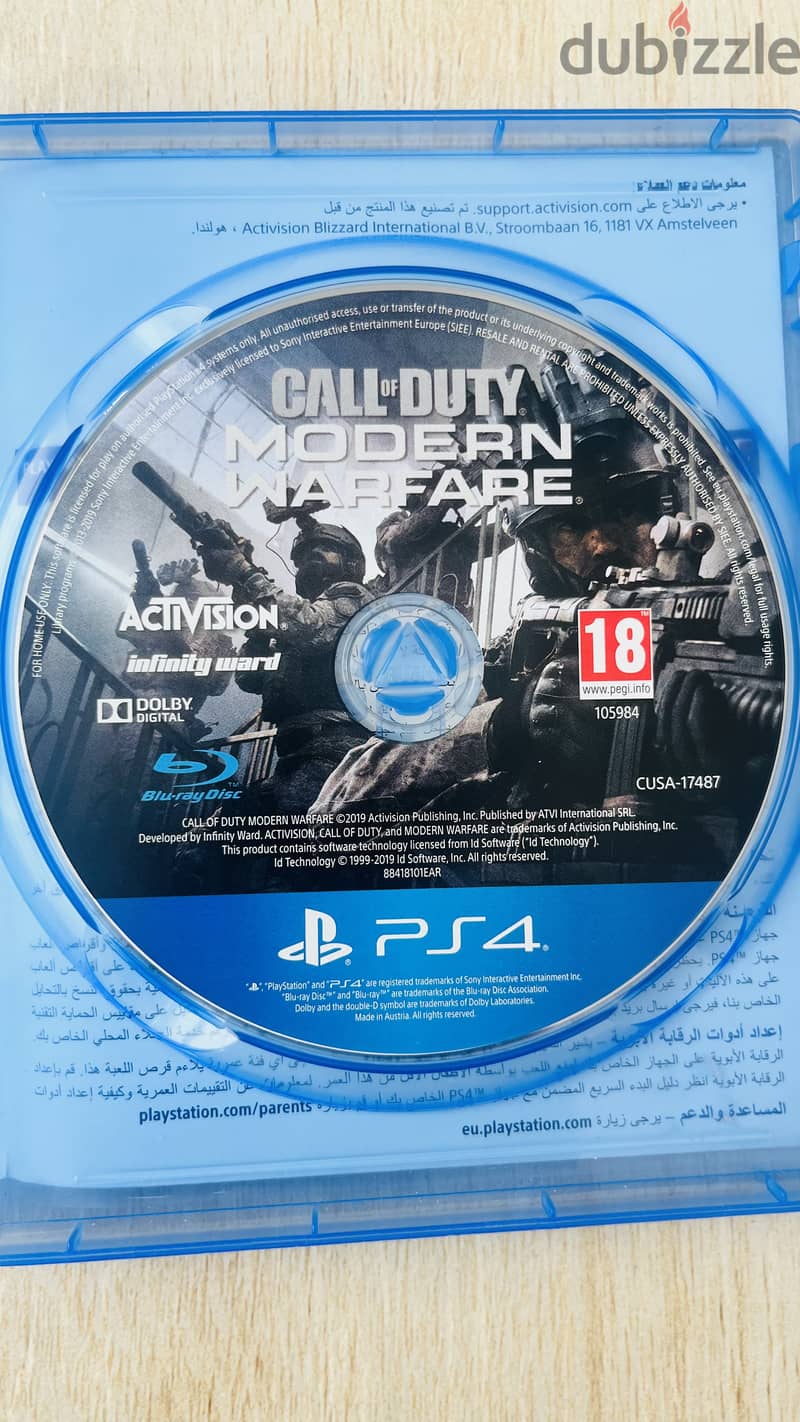 Call of duty modern Warfare 1 for PS4 , Very good condition 2