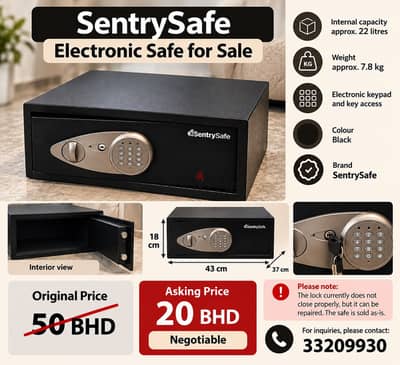  SentrySafe Electronic Safe for Sale