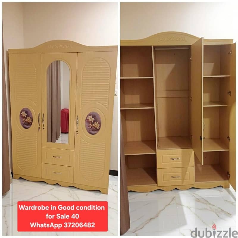 Wardrobe and other items for sale with Delivery fixing 12