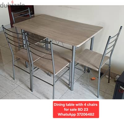Dining table with 4 chairs and other items for sale with Delivery