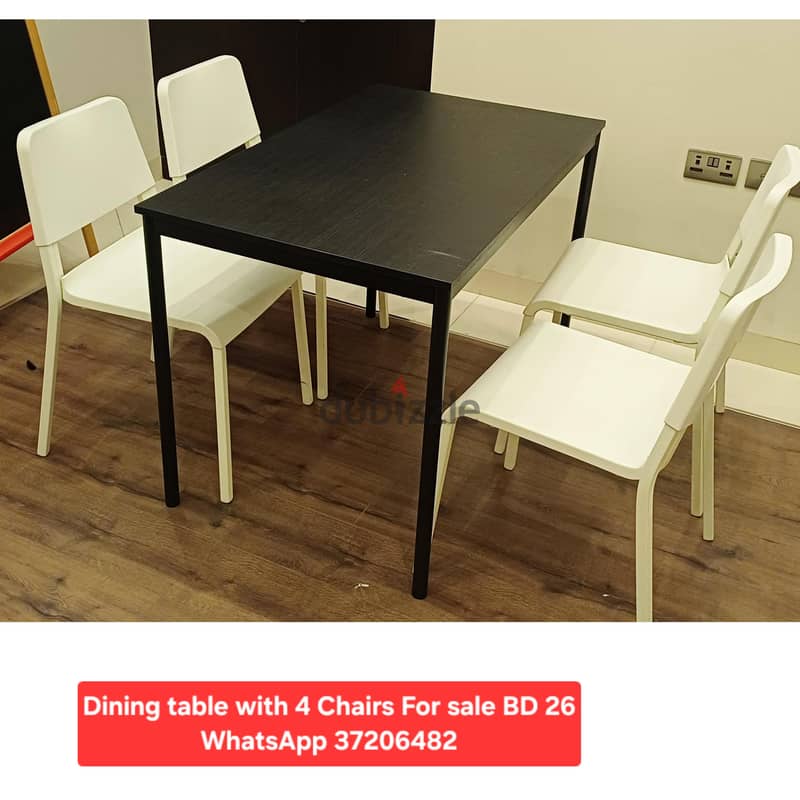 Dining table with 4 chairs and other items for sale with Delivery 13
