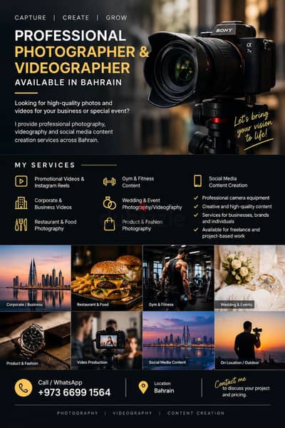 Photographer & videographer in Bahrain -Event Reel,Products,portraits
