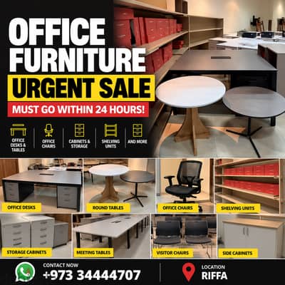 URGENT SALE – Office Furniture Clearance | Desks, Tables & Shelves – R
