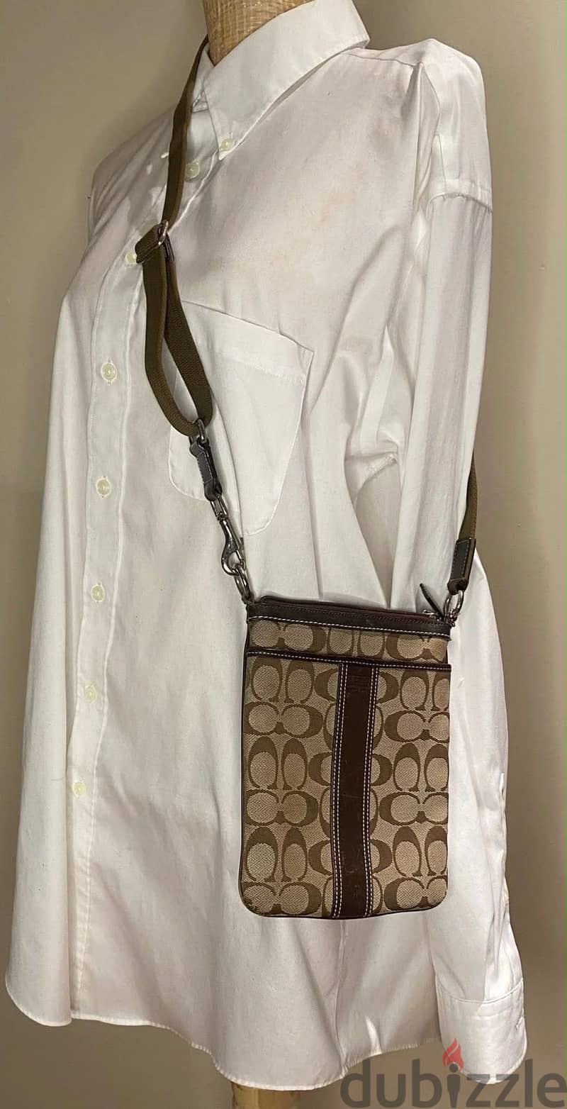 Coach Signature Stripe Swingpack Crossbody Bag. 1