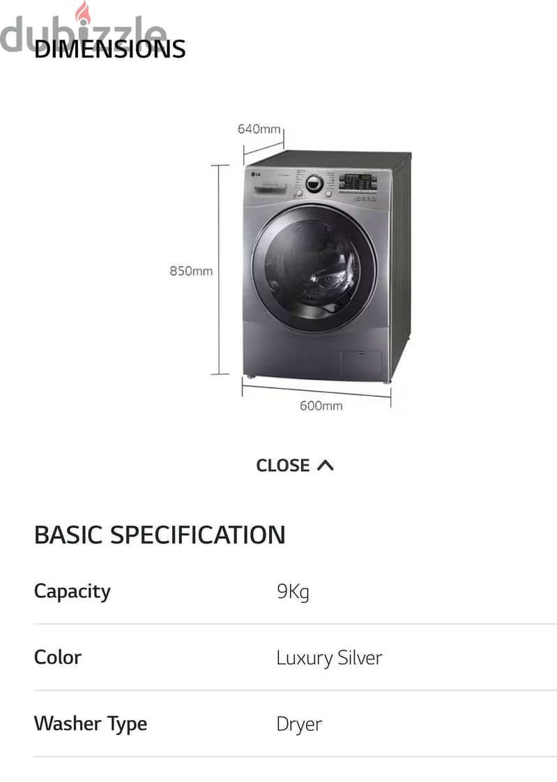 LG 9kg condenser drier 1