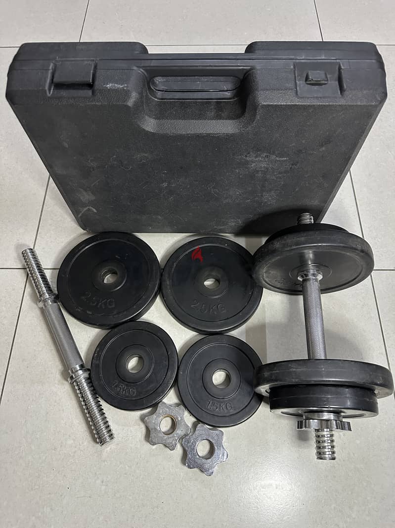 20KG RUBBER COATED DUMBBELL SET 2