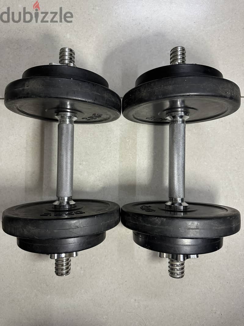 20KG RUBBER COATED DUMBBELL SET 3