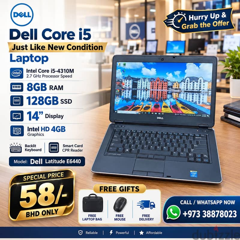 DELL Core i5 Just Like New Condition Laptop 14" Display 8GB RAM FREE B 1