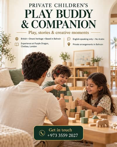 Private Children's Play Buddy & Companion | British | English-Speaking