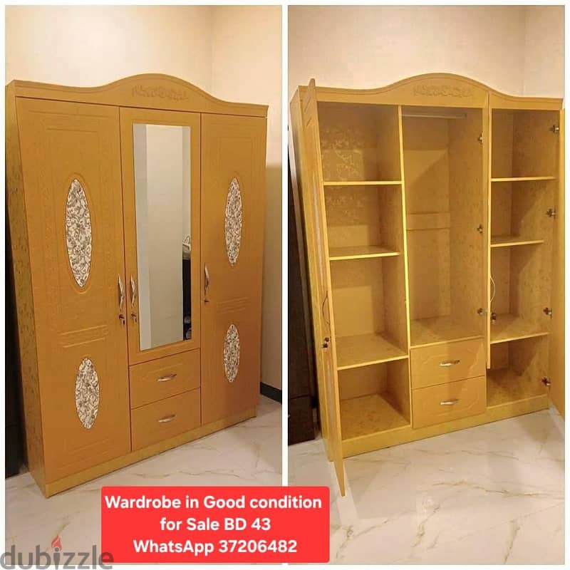 King size Bed with Mattress + side table and other items for sale 13