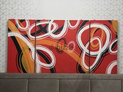 Original Hand-Painted Oil Canvas Triptych – Vibrant 3-Piece Artwork