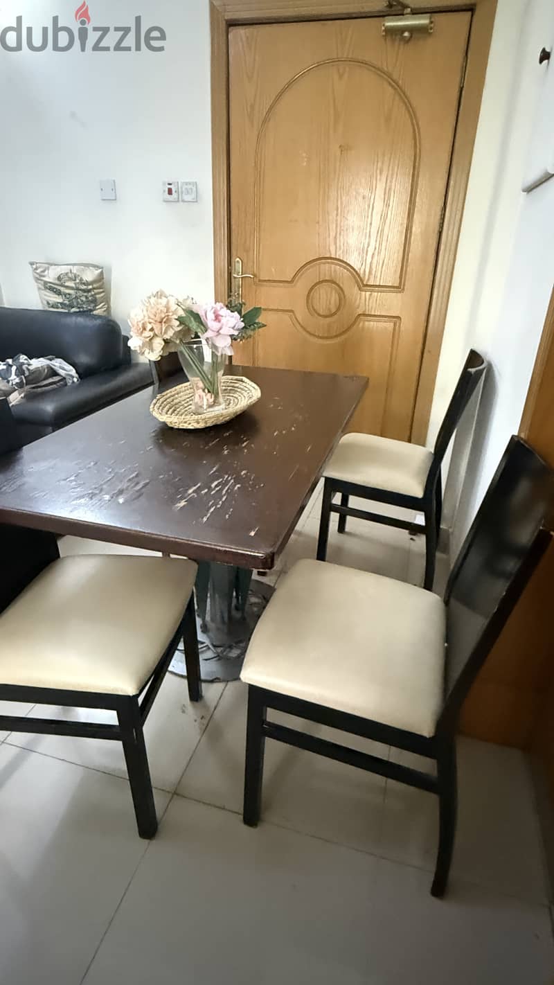 Wooden Dining Table with 5 Chairs for Sale 3