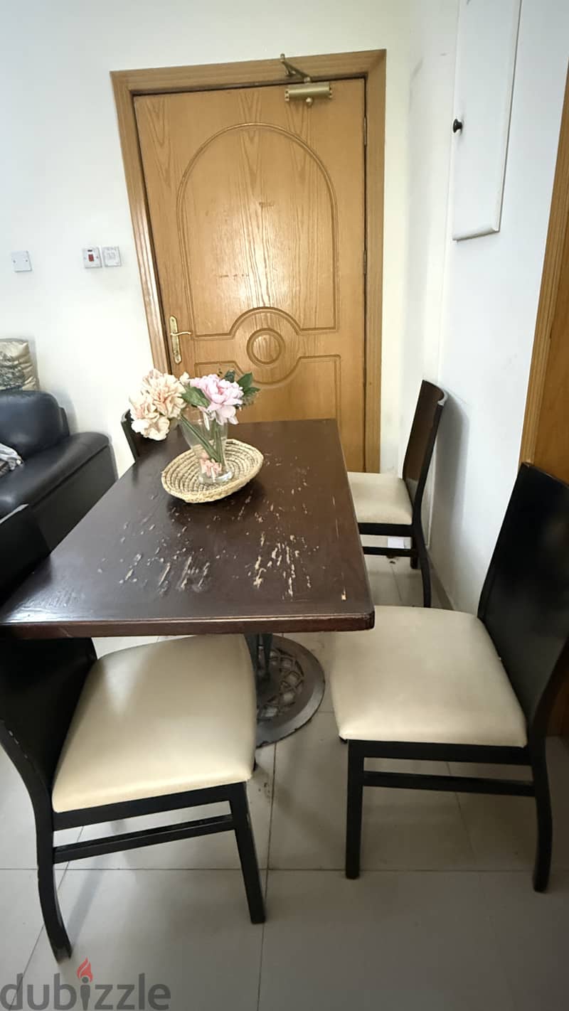 Wooden Dining Table with 5 Chairs for Sale 4