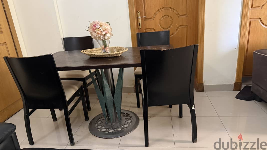Wooden Dining Table with 5 Chairs for Sale 5