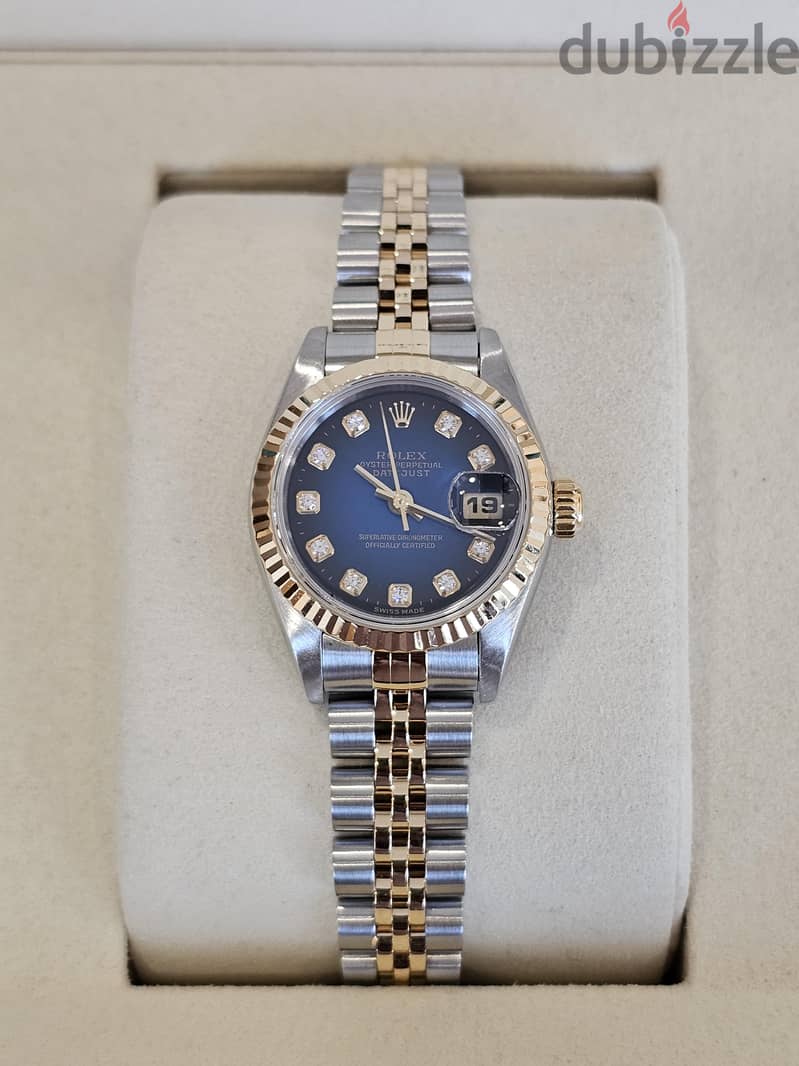 Rolex Lady Datejust 26mm Blue Ombre Diamond Dial 2 Tone 1