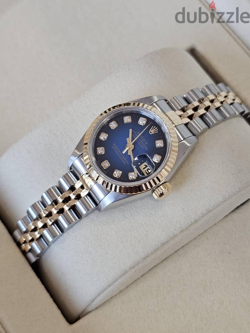 Rolex Lady Datejust 26mm Blue Ombre Diamond Dial 2 Tone 2