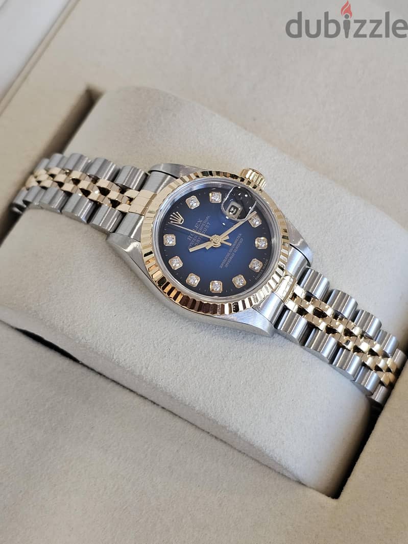 Rolex Lady Datejust 26mm Blue Ombre Diamond Dial 2 Tone 3