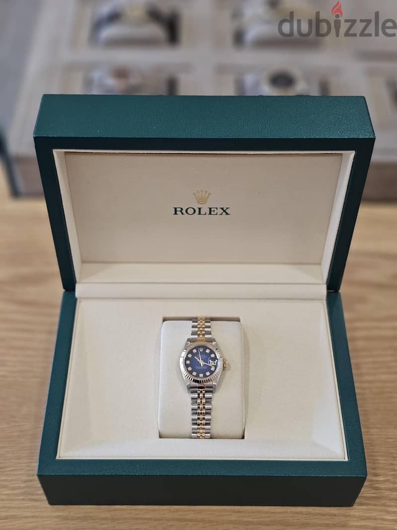 Rolex Lady Datejust 26mm Blue Ombre Diamond Dial 2 Tone 6
