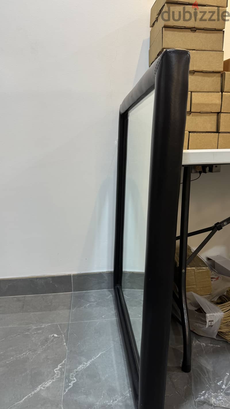 New Cutt Work Mirror – Black Leather Frame 3