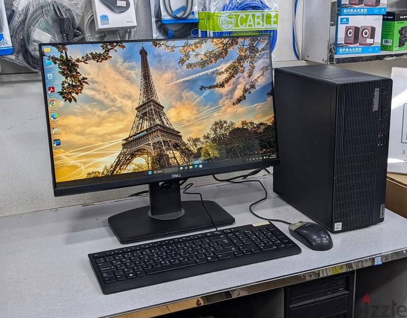 Lenovo 10th Gen Just Like New Condition PC With 24" FHD Borderless Mon 2