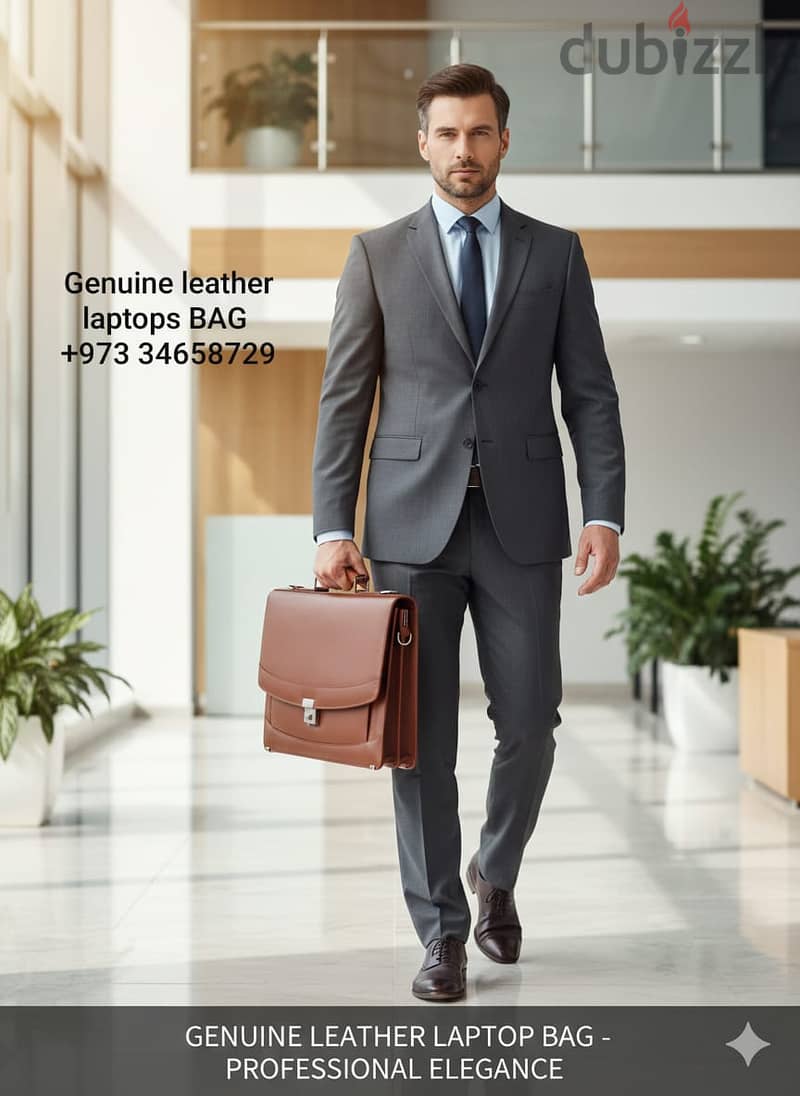 Genuine leather laptop bag 1