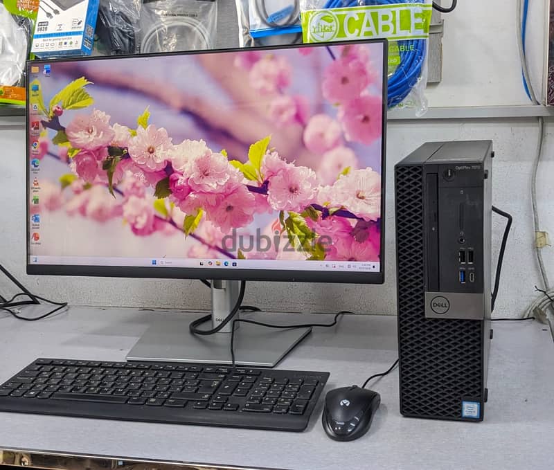 Dell Core i5 9th Gen PC RAM 8GB SSD 256GB M. 2 35x Fast 24" FHD Borderl 2