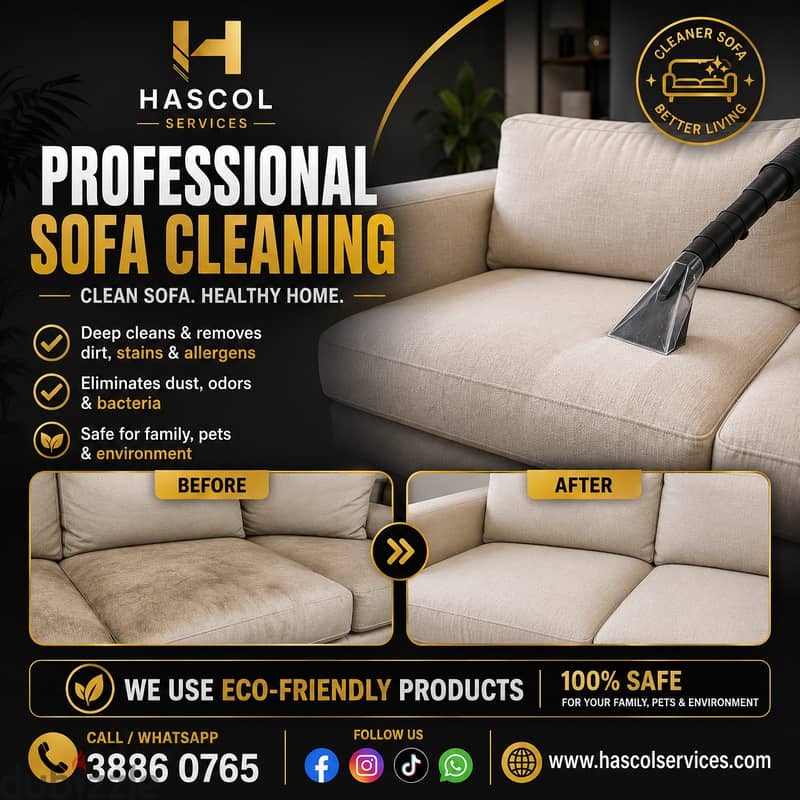 Deep Cleaning Of Sofa/Mattress/Carpet/Curtainsالتنظيف العميق للمفروشات 2