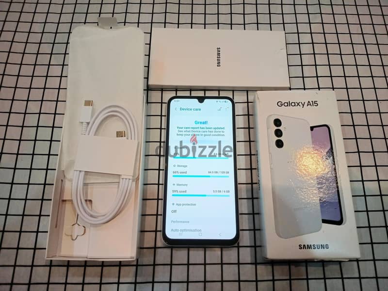 Samsung A15 128GB STORAGE 6GB RAMWITH BOX CABLE 1