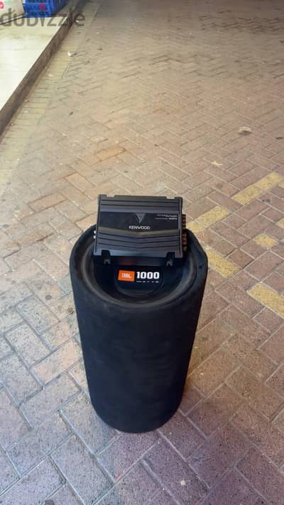 jbl 1000w subwoofer with kenwood 2 channel amplifier