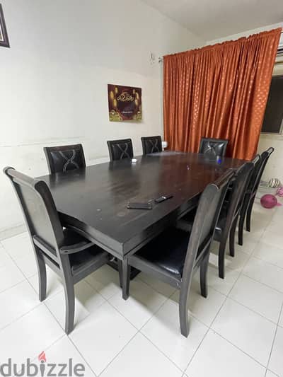 Wooden dining table with chairs 8