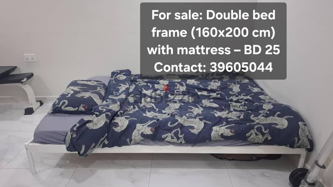 للبيع سرير 160x200 مع مترس  سعر ٢٥ دينار 1