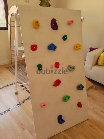 children climbing wall
