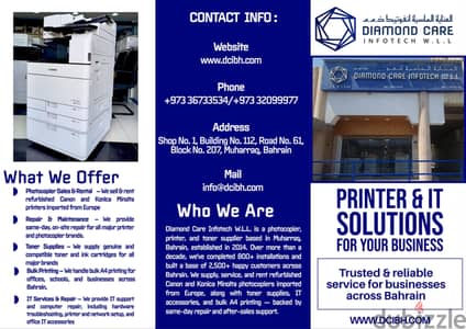Photocopier Sales & Rental, Repair, Toners, Bulk Printing,& It Service