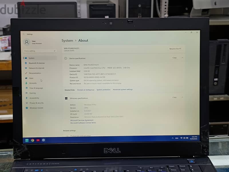 DELL Laptop Core 2 Duo 2.40 GHz 2GB/320GB HDD 14” Display 27BD Only 2