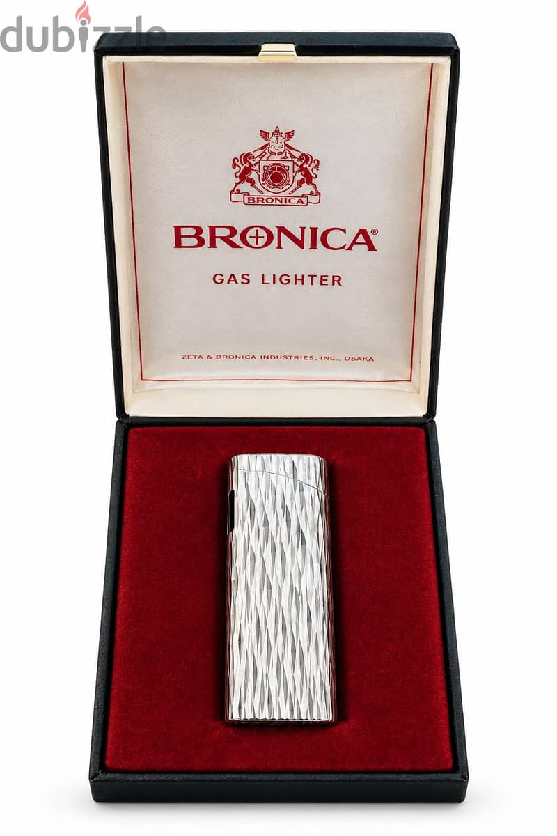 Vintage Bronica Japan Gas Lighter - Mint Condition with Box 2