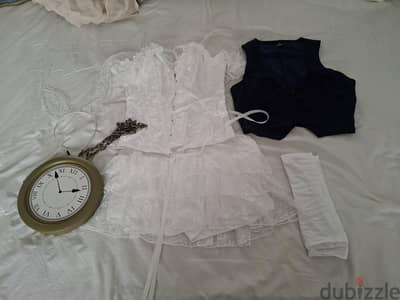 White rabbit costume set, Alice in wonderland