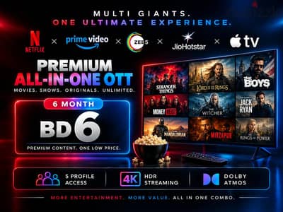 PREMIUM OTT ACCOUNT HUB | NETFLIX | PRIME VIDEO | JIOHOTSTAR | ZEE5