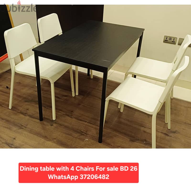 King size Bed with Mattress side table and other items for sale 4