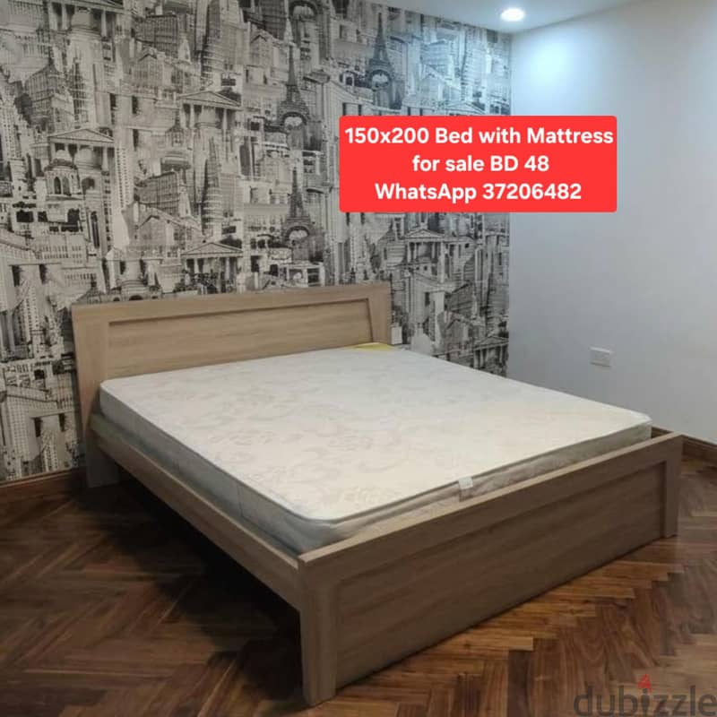 King size Bed with Mattress side table and other items for sale 6