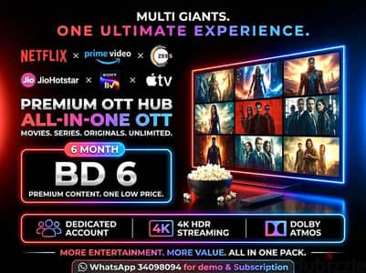 AIO OTT ACCOUNT * 5 PROFILE * NETFLIX * PRIME VIDEO * ZEE5 * etc. . .