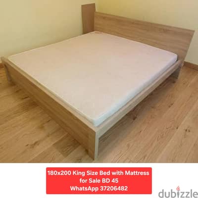 King size Bed with Mattress and other items for sale with Delivery
