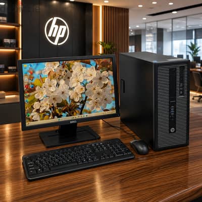 HP Core i7 3.60Ghz PC 8GB RAM 256GB SSD 19" Monitor OS 11 Pro & Office